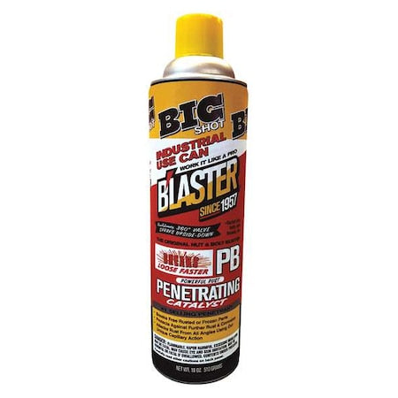 Blaster 26-PB - Penetrating Lubricant, 18 oz, Aerosol Spray Can, Petroleum Distillates Base, 120 Degrees F Max Op Temp, Not Rated, Amber
