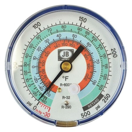 Jb Industries M2-600 - Low Side Pressure Gauge,3-1/8" Diameter
