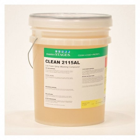 Master Stages CL2115AL-5G - Cutting Fluid, Clean 2115 AL, 5 gal, Pail, Yellow