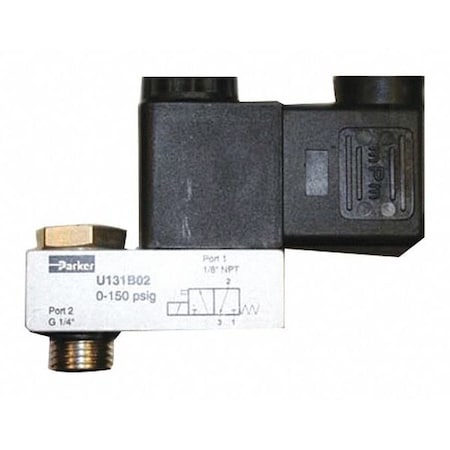 Parker U131B02NDAB - Air Pilot Valve,1/4" Thread,24 VDC Type
