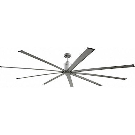 Maxx Air ICF96UPS - Industrial Ceiling Fan, 8 ft Blade Dia, 9 Blades, 6 Speeds, 120 V, Brushed Nickel, 96 in. W