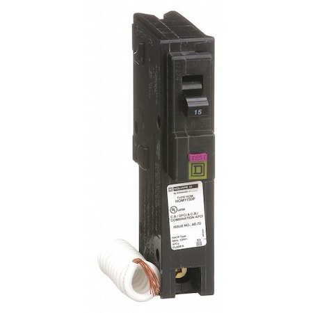 Square D HOM115DF - Miniature Circuit Breaker, HOMELINE Series, 15 A, 1 Pole, 120 V AC, 10k A at 120 V AC