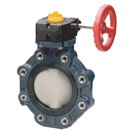 Asahi 3973060 - Valve,Lug,PVC,6" Pipe Sz,Gear Handle