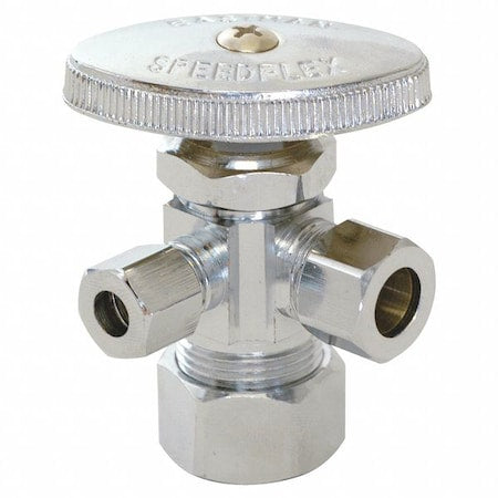 04351LF - Supply Stop,3-Way,5/8" Inlet,1/4" Outlet