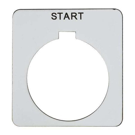 Schneider Electric 9001KN201WP - Legend Plate, Start, Black/White, Square