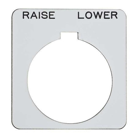Schneider Electric 9001KN247WP - Legend Plate,Raise-Lower,Blk/White,Square