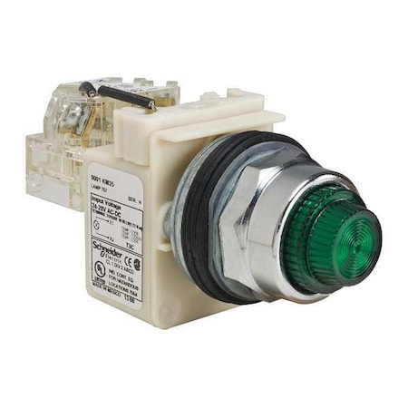 Schneider Electric 9001KT35G31 - Pilot Light, Green, 30mm, Incandescent