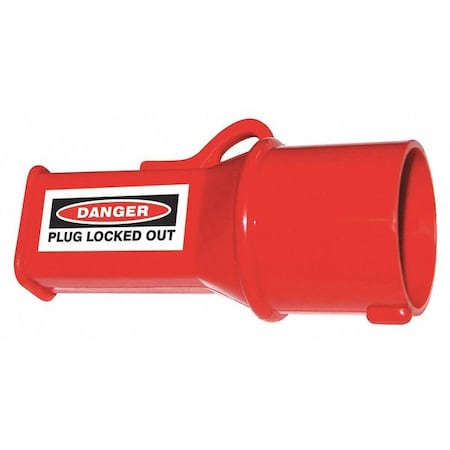 45MZ76 - Socket Lockout, Red, Acrylic, 1 Max. No. of Padlocks, 1/4 in Max. Shackle Dia.