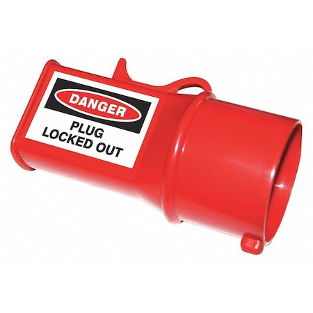45MZ78 - Plug Lockout, Red, Polyurethane, 1 Max. No. of Padlocks, 1/4 in Max. Shackle Dia.