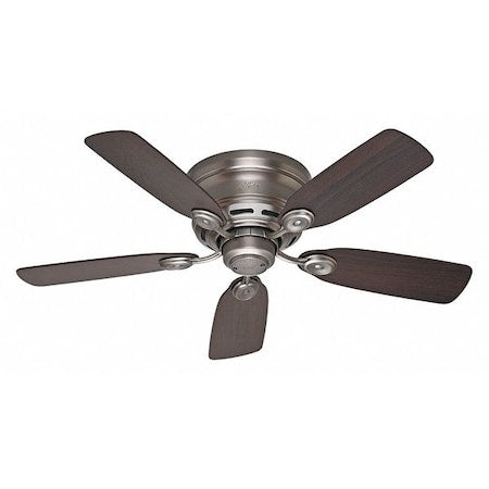 Hunter 51060 - Decorative Ceiling Fan, 42 in Blade Dia, 5 Blades, 3 Speeds, 120 V AC, Pewter