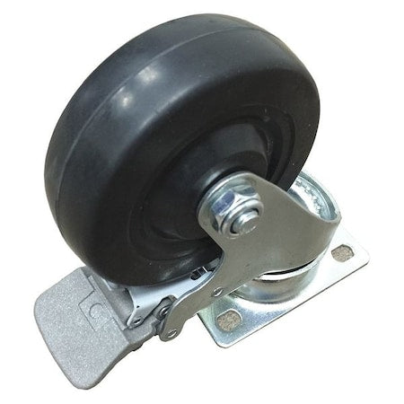 Westward TT10A002FG - Rubber Caster with Full Brake, 4x1-1/4"