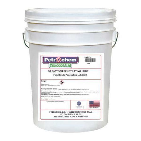 Petrochem BIOTECH FGPL-005 - General Purpose Lubricant, 5 gal, Bucket, Synthetic Base, 295 Degrees F Max Op Temp, Colorless, Biotech FGPL Series