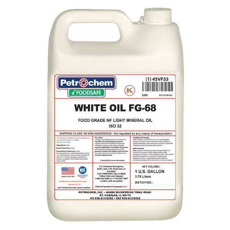 Petrochem WO FG-68-001 - Mineral Hydraulic Oil, Food Grade, ISO 68, 1 Gal.