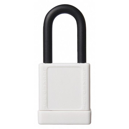 Abus 19629 - Lockout Padlock, Keyed Different, Aluminum, White, 1 1/2 in Shackle Height, 1 1/2 in Body Width