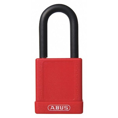 Abus 19601 - Lockout Padlock, Keyed Different, Aluminum, Red, 1 1/2 in Shackle Height, 1 1/2 in Body Width, 6 PK
