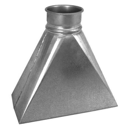 Nordfab 8010004384 - Round Router Hood, 5 in Duct Dia, Galvanized Steel, 20 ga GA, 12 in W, 12" L, 6 in H