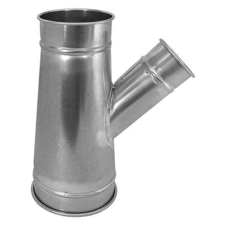 Nordfab 8040003716 - Round 16"dia 41"L 30 Degrees GSteel Wye Branch, 16 in Duct Dia, Galvanized Steel, 20 ga GA, 41" L