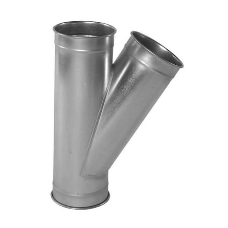Nordfab 8040003007 - Round 5"dia 19"L 30 Degrees GSteel Wye Branch, 5 in Duct Dia, Galvanized Steel, 22 ga GA, 19" L