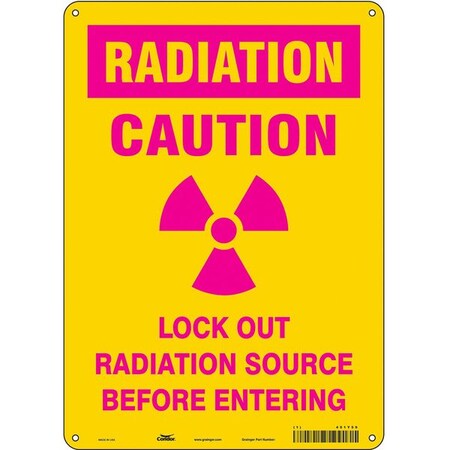 Condor 451Y59 - Safety Sign, 14 in Height, 10 in Width, Polyethylene, Vertical Rectangle, English, 451 Y59