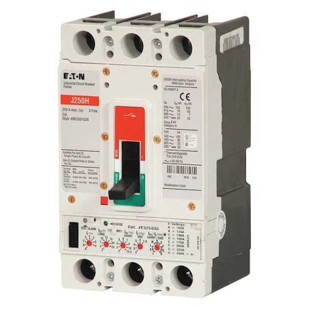 Eaton JGH3150FAG - Molded Case Circuit Breaker, JG Series, 150 A, 3 Pole, 600 V AC, 100k A at 480 V AC