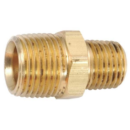 706123-0602 - Low Lead Brass Nipple, MNPT, 3/8" x 1/8" Pipe Size
