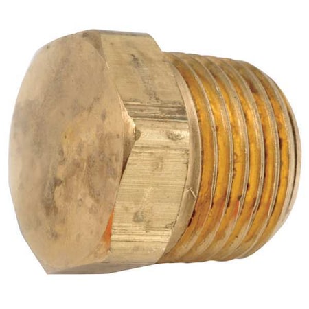 706121-08 - Brass Hex Head Plug, MNPT, 1/2" Pipe Size