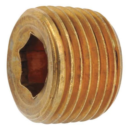 706115-02 - Brass Countersink Plug, MNPT, 1/8" Pipe Size