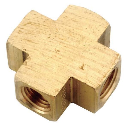 706102-02 - Cross Brass Cross, 1/8 in Female NPT X 1/8 in Female NPT