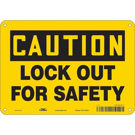 Condor 469K87 - Safety Sign, 7 in Height, 10 in Width, Polyethylene, Vertical Rectangle, English, 469 K87