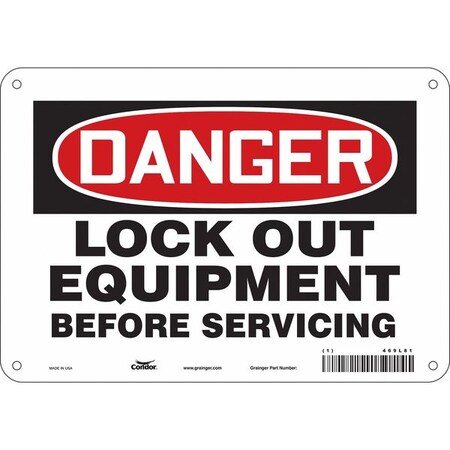 Condor 469L81 - Safety Sign, 7 in Height, 10 in Width, Aluminum, Vertical Rectangle, English, 469 L81