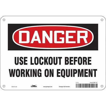 Condor 469M12 - Safety Sign, 7 in Height, 10 in Width, Aluminum, Vertical Rectangle, English, 469 M12