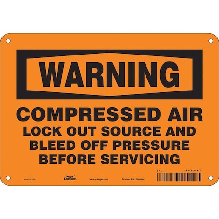 Condor 469M47 - Safety Sign, 7 in Height, 10 in Width, Polyethylene, Vertical Rectangle, English, 469 M47