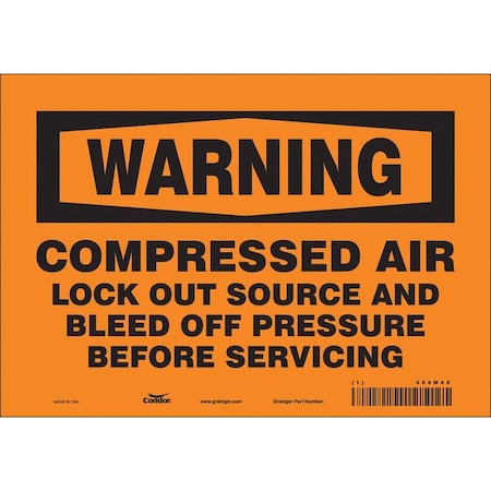 Condor 469M49 - Safety Sign, 7 in Height, 10 in Width, Vinyl, Vertical Rectangle, English, 469 M49