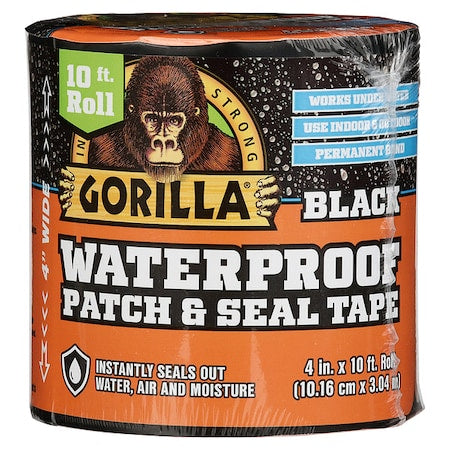 Gorilla Glue 4612502 - Roof Repair Tape,Black,4" x 10 ft. Size