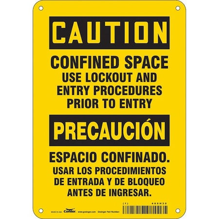 Condor 465H30 - Safety Sign,7" H,10" W,Aluminum, 465 H30