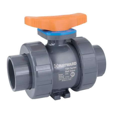 Hayward Flow Control TBH1050ASTV0000 - Ball Valve, True Union, 1/2", PVC/FPM, Full Port, S/T