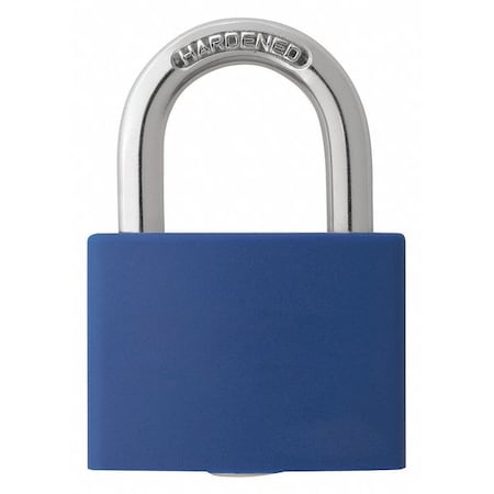 48JR21 - Lockout Padlock, Keyed Different, Aluminum, Blue, 1 in Shackle Height, 1 5/16 in Body Width