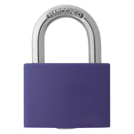 48JR29 - Lockout Padlock, Keyed Different, Aluminum, Purple, 1 in Shackle Height, 1 5/16 in Body Width