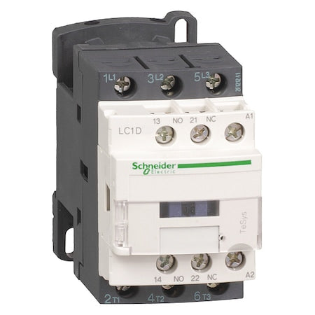 Schneider Electric LC1D09M7 - IEC Magnetic Contactor, 1 NC/1 NO, 220 V AC, 3 P, Non-Reversing, Screw Clamp
