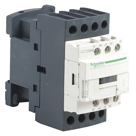 Schneider Electric LC1D098G7 - IEC Magnetic Contactor, 1 NC/1 NO, 120 V AC, 4 P, Non-Reversing, Screw