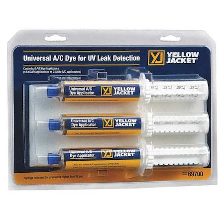 Yellow Jacket 69700 - Fluorescent Dye,White,1 oz, Syringe, PK6