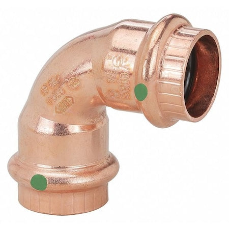 Viega 77042 - 90 Degree Elbow, 2 in Press-Fit x 2 in Press-Fit, Copper, 200psi, 0 Degrees to 250 Degrees F