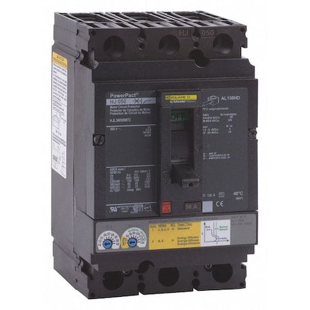 Square D HJL36050M72 - Molded Case Circuit Breaker, POWERPACT H Series, 50 A, 3 Pole, 600 V AC, 100k A at 240 VAC