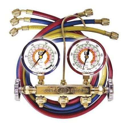 Jb Industries 22233L - Manifold Gauge Kit,5 ft L,3 1/8 in Gauge