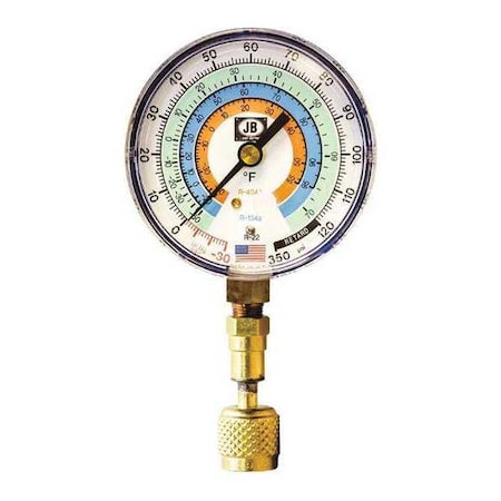 Jb Industries QC-G851 - Test Gauge,Blue,For R-22, R-134 A, R-404 A