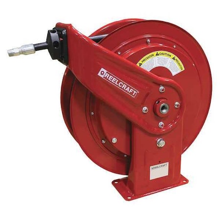 Reelcraft HD74075 OHP - Spring Return Hose Reel, 1/4 in Hose Diameter, 75 ft Length, 5,000 psi Max. Pressure, Red