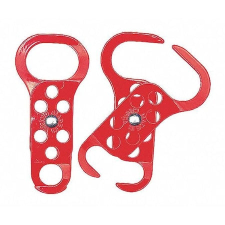 Brady 236919 - Lockout Hasp, Red, Steel, 6 Max. No. of Padlocks, 189/500 in Max. Shackle Dia.
