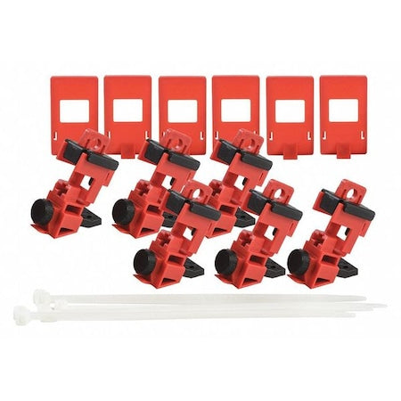 Brady 148698 - Single Pole Breaker Lockout, Circuit Breaker with Standard Nylon Cable Ties, 120/277 V AC, 1 Poles