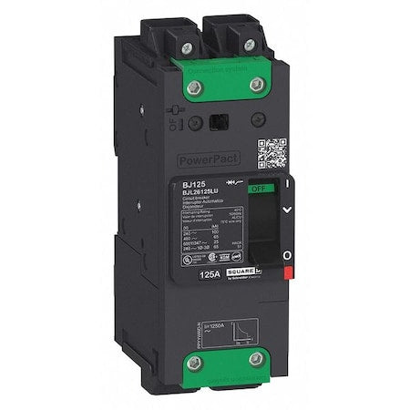 Square D BDL26070LU - Molded Case Circuit Breaker, POWERPACT B Series, 70 A, 2 Pole, 347/600 V AC, 25k A at 240 V AC, B Curve