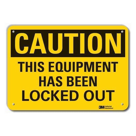 Lyle LCU3-0350-RA_14x10 - Reflective Lockout Tagout Caution Sign, 10 in Height, 14 in Width, Aluminum, Horizontal Rectangle